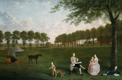 Sir John Shaw och hans familj i parken på Eltham Lodge, Kent av Arthur Devis