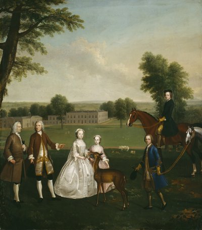 Thomas Lister och familj i Gisburne Park, 1740-41 av Arthur Devis