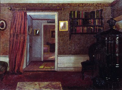 Spisen i vardagsrummet, ca 1900 (olja på bräda) av Arthur F. Davies