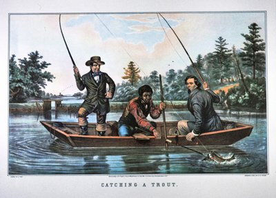 Att fånga en öring, utgiven av N. Currier av Arthur Fitzwilliam (after) Tait