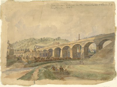 Todmorden Viaduct på Manchester & Leeds Railway, England 1843 av Arthur Fitzwilliam Tait