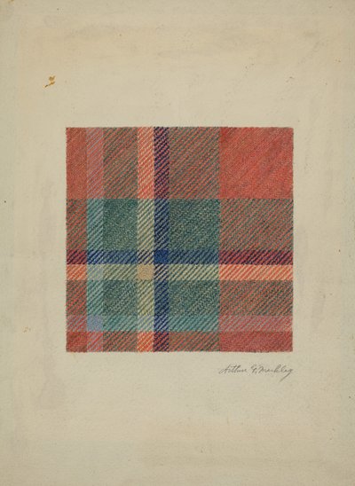 Rutigt yllefilt, ca. 1938. av Arthur G. Merkley
