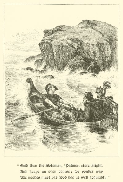 Sir Guyon, The Rock of Proach (gravyr) av Arthur George Walker