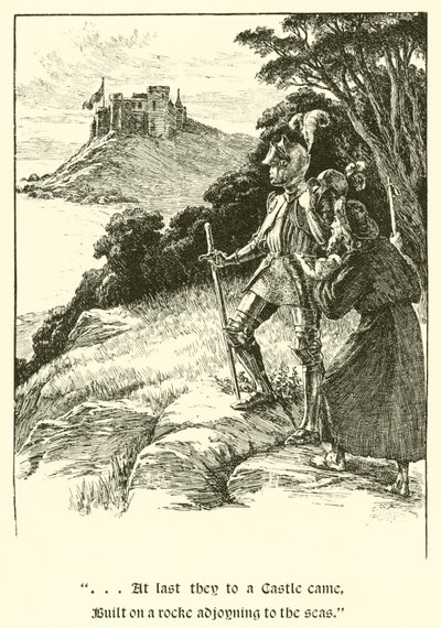 Sir Guyon, De tre systrarna (gravyr) av Arthur George Walker