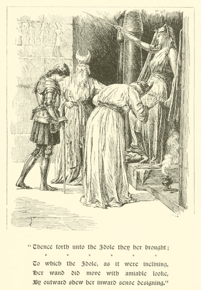 The Adventures of Sir Artegall, Radigund And Britomart (gravyr) av Arthur George Walker