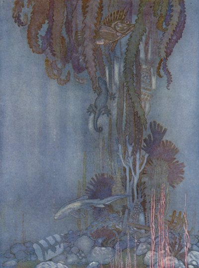 Jag tänkte vilken smärta det var att drunkna (färg litho) av Arthur George Watts