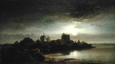 En by vid månsken av Arthur Gilbert