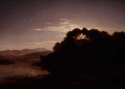 Månuppgång på stranden av en sjö av Arthur Gilbert