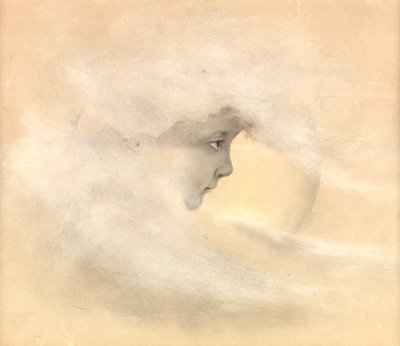 Peter Pan, or Boy in the Moon, c.1910 (penna, penna och bläck, wc på papper) av Arthur Herbert Buckland
