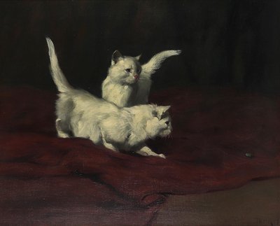 Arthur Heyer Kattunge tittar på en skalbagge av Arthur Heyer