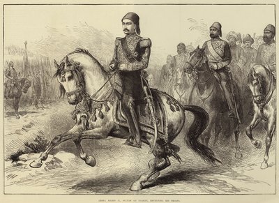 Abdul Hamid II, sultan av Turkiet, granskar sina trupper av Arthur Hopkins