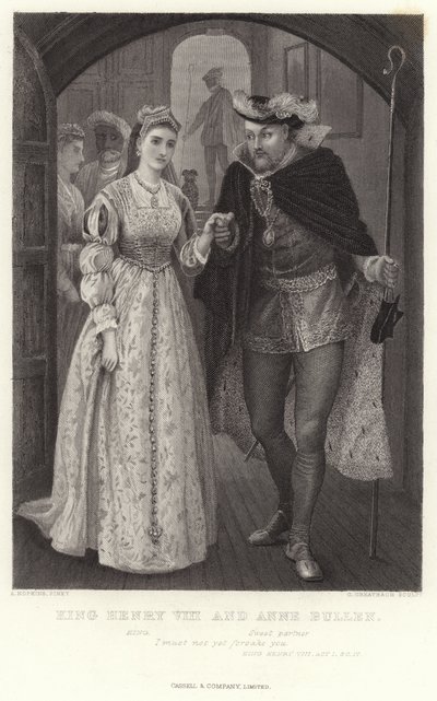 Kung Henrik VIII och Anne Bullen, Kung Henrik VIII, första akten, fjärde sc. av Arthur Hopkins