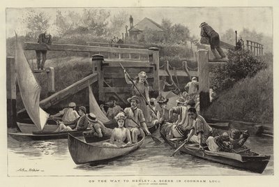 På väg till Henley, en scen i Cookham Lock av Arthur Hopkins