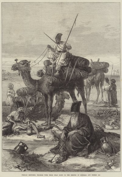 Persiska skisser, pilgrimer med sina döda på väg till helgedomarna i Kerbala och Meshid Ali av Arthur Hopkins