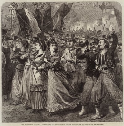 Revolutionen i Paris, firande av republikens proklamation på Boulevard des Italiens av Arthur Hopkins