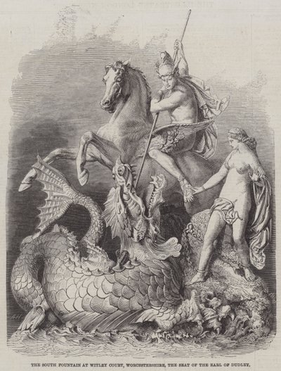 Södra fontänen vid Witley Court, Worcestershire, säte för Earl of Dudley av Arthur Hopkins