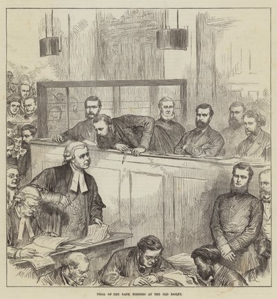 Rättegång mot bankförfalskarna vid Old Bailey av Arthur Hopkins
