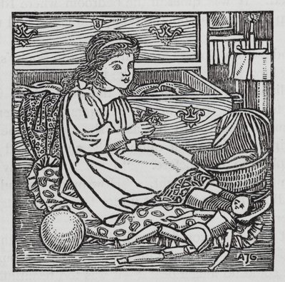 HC Andersen: Lilla Idas blommor (litho) av Arthur Joseph Gaskin