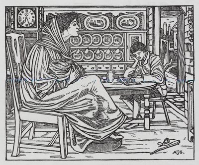 HC Andersen: Little Tuk (litho) av Arthur Joseph Gaskin