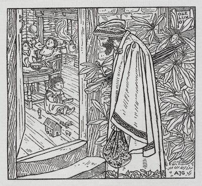 Hans Christian Andersen: Ole Luk-Oie (litho) av Arthur Joseph Gaskin