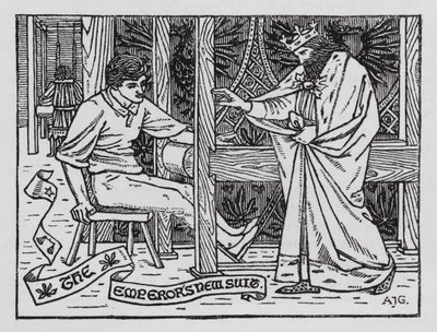 Hans Christian Andersen: Kejsarens nya kostym (litho) av Arthur Joseph Gaskin