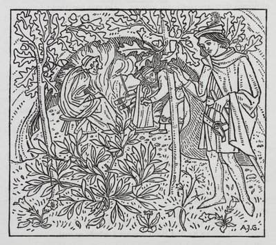 Hans Christian Andersen: Paradisets trädgård (litho) av Arthur Joseph Gaskin