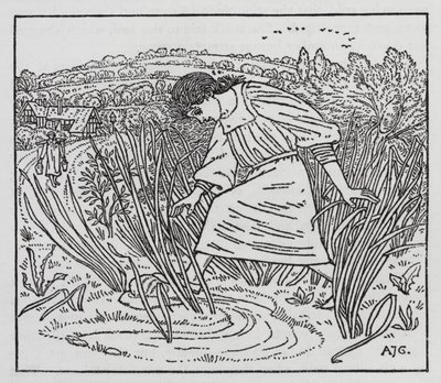 HC Andersen: Flickan som trampade på limpan (litho) av Arthur Joseph Gaskin