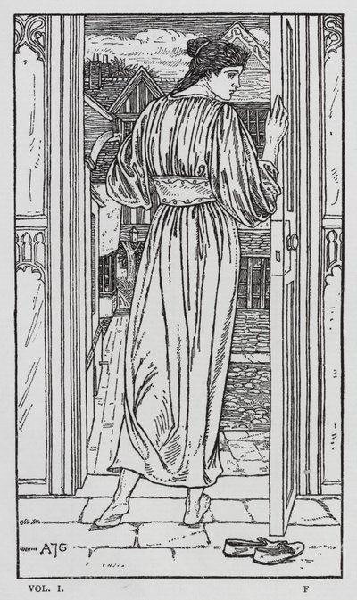 Hans Christian Andersen: Lyckans goloshes (litho) av Arthur Joseph Gaskin