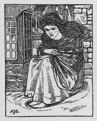 HC Andersen: The Little Match Girl (litho) av Arthur Joseph Gaskin