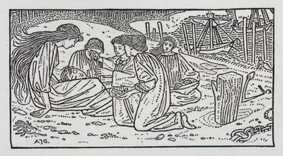 HC Andersen: Den lilla sjöjungfrun (litho) av Arthur Joseph Gaskin
