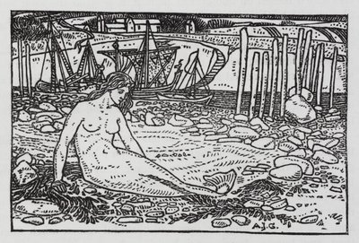 HC Andersen: Den lilla sjöjungfrun (litho) av Arthur Joseph Gaskin