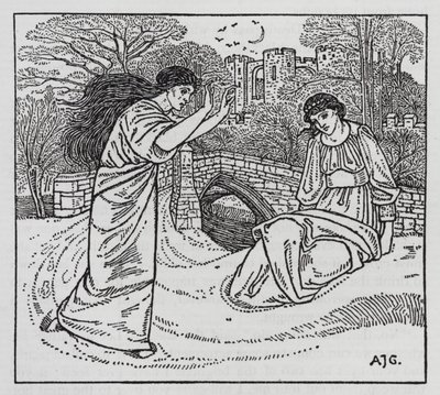 Hans Christian Andersen: Berättelsen om en mamma (litho) av Arthur Joseph Gaskin