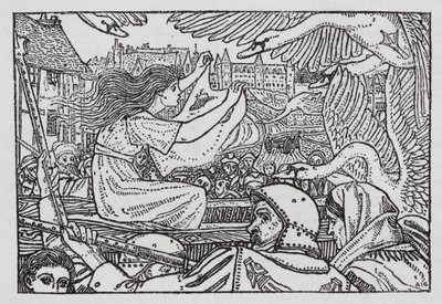 Hans Christian Andersen: De vilda svanarna (litho) av Arthur Joseph Gaskin