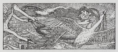 Hans Christian Andersen: De vilda svanarna (litho) av Arthur Joseph Gaskin