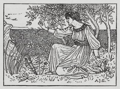 Hans Christian Andersen: De vilda svanarna (litho) av Arthur Joseph Gaskin