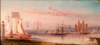 Earl Grey Dock, med skeppet "Sir Jamsetjee Family" av Arthur Lee