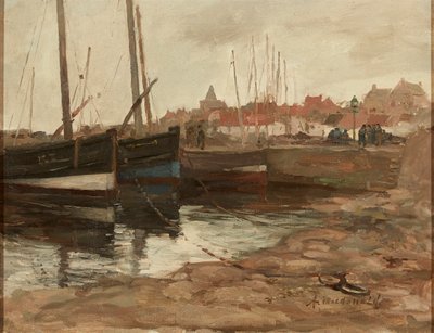 East Neuk Harbor (olja på duk) av Arthur MacDonald
