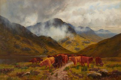Highland Cattle (olja på duk) av Arthur Millward