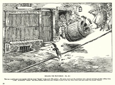 Rolling the Watchman (litografi) av Arthur Moreland