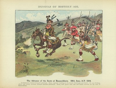 Skottarnas framryckning vid Bannockburn. 24 juni 1314 e.Kr. (färglitografi) av Arthur Moreland