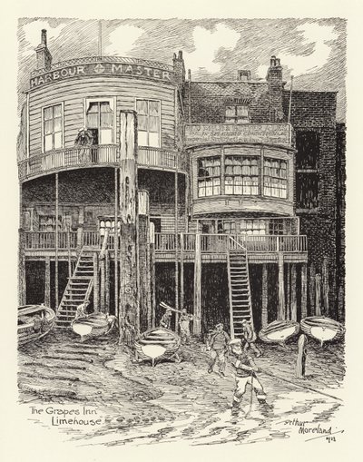 The Grapes Inn, Limehouse (litografi) av Arthur Moreland