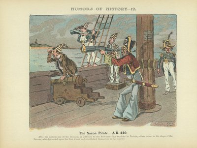 Den saxiske piraten. A.D. 449 (färglitografi) av Arthur Moreland