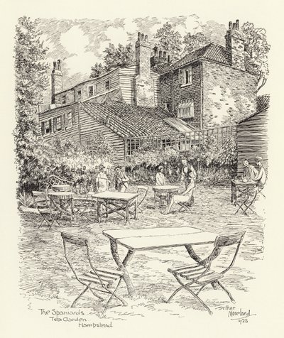 The Spaniards Tea Garden, Hampstead (litografi) av Arthur Moreland