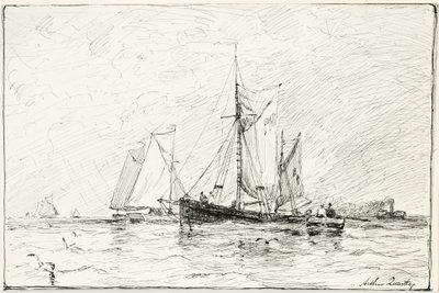 Trålare utanför Plymouth, England av Arthur Quartley