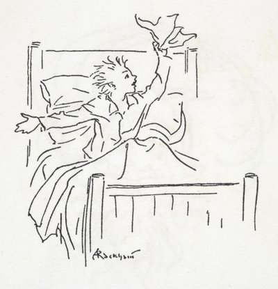 En pojke i sängen av Arthur Rackham