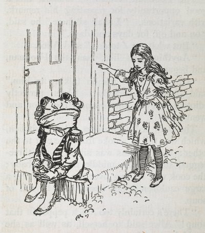 Alice och en groda utklädda till en lake av Arthur Rackham