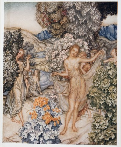 Kom, temperera nymfer och hjälp till att fira ett kontrakt om sann kärlek, illustration från William Shakespeares The Tempest, pub. 1926 av Arthur Rackham