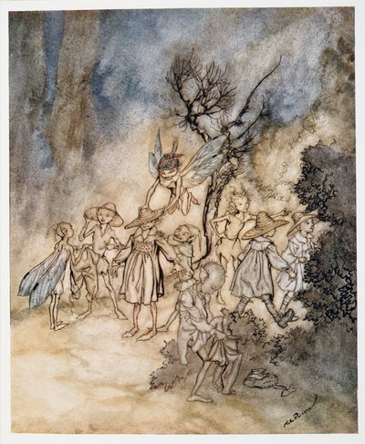 Ange vissa skördare, ordentligt bebodda, illustration från William Shakespeares The Tempest, pub. 1926 av Arthur Rackham