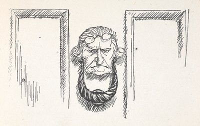 Ytterdörrsknackare med Scrooges ansikte av Arthur Rackham