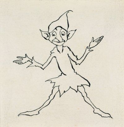 God kväll! sa Lukoje, illustration från Hans Christian Andersens Fairy Tales, publicerad 1932 (penna och bläck) av Arthur Rackham